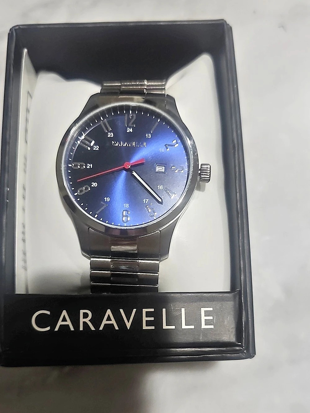 Caravelle by Bulova Dress Classic Blue Dial Watch NWT